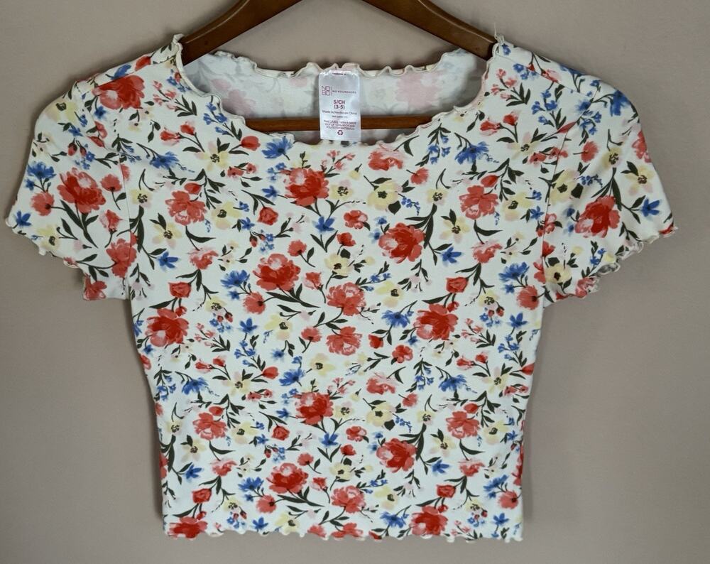 No Boundaries Ladies Juniors 2Pc Floral Skirt Set S 3-5
